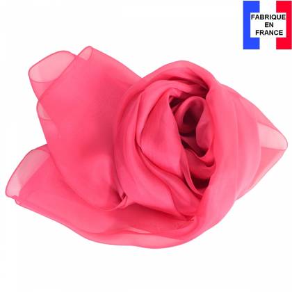 Echarpe en soie corail unie made in France