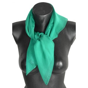 Carré en soie 65cm émeraude made in France