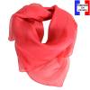 Carré en soie 70cm corail made in France