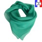 Carré en soie 65cm émeraude made in France