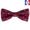 Noeud papillon Fleur de Lys bordeaux