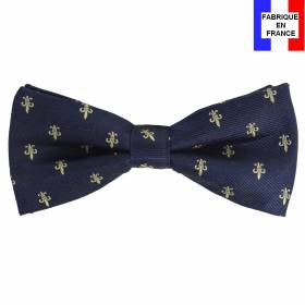 Noeud papillon Fleur de Lys marine