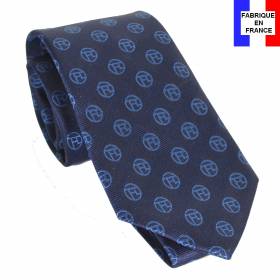 Cravate soie Monogramme bleu Toulouse Lautrec