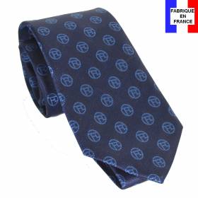 Foulard homme en soie roues bleu