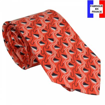 Cravate en soie Jones Greek orange