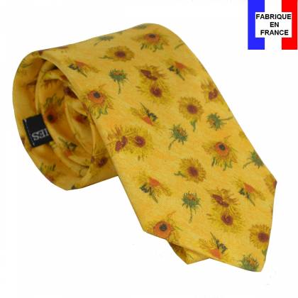 Cravate en soie Van Gogh - Tournesols jaune