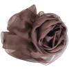 Foulard en soie marron uni made in France