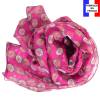 Foulard en soie Scandinave rose made in France