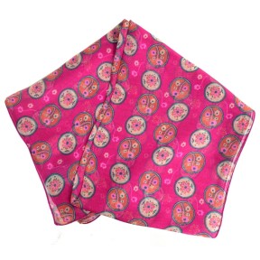 Foulard en soie Scandinave rose made in France