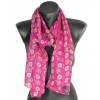 Foulard en soie Scandinave rose made in France