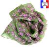 Foulard en soie Scandinave vert pomme made in France