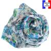 Foulard en soie Romantique bleu made in France