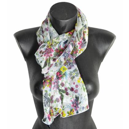 Foulard en soie Romantique rose made in France