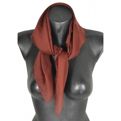 Carré en soie 65cm acajou made in France
