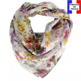 Carré soie Romantique rose made in France