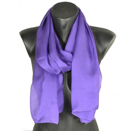 Foulard en soie violet uni made in France