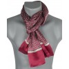 Foulard en soie homme encre bordeaux-beige