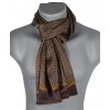 Foulard homme en soie quadrillage marron
