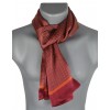 Foulard homme en soie quadrillage bordeaux