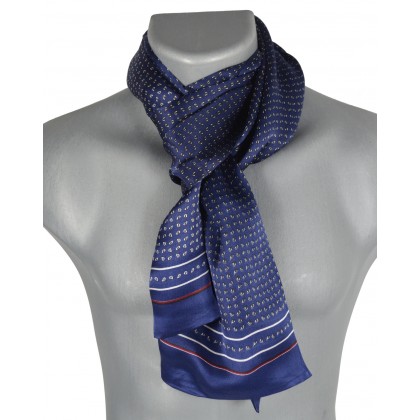 Foulard homme en soie goutte bleu