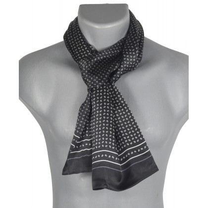 Foulard homme en soie goutte noir