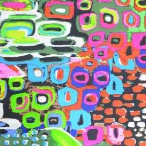 Echarpe en soie abstrait multicolore