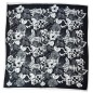 Petit carré en soie noir à fleurs