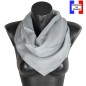 Carré en soie 88cm gris made in France