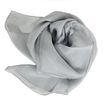 Carré en soie 88cm gris made in France