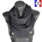 Carré en soie 88cm noir made in France