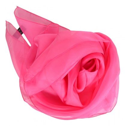 Carré en soie 88cm rose made in France