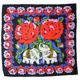 Carré de soie Dufy – Elephants