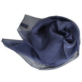 Carré en soie 88cm bleu nuit made in France