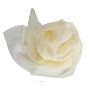 Carré en soie 88cm écru made in France