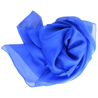 Carré en soie 88cm bleu electrique made in France