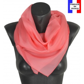 Carré en soie 88cm rose poudré made in France