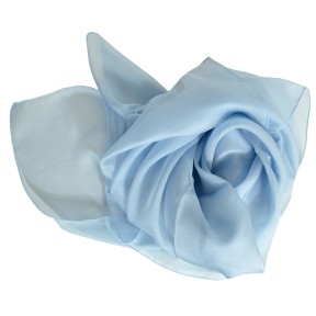 Carré en soie 88cm bleu ciel made in France