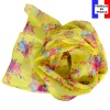 Foulard en soie Bouquet jaune made in France