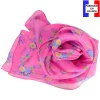 Foulard en soie Bouquet rose made in France