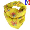 Carré soie Bouquet jaune made in France