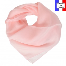 Carré en soie 65cm rose clair made in France