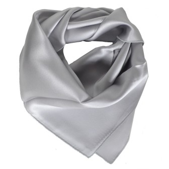 Petit carré en soie gris - qualité sup