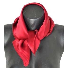 Petit carré en soie bordeaux - qualité sup