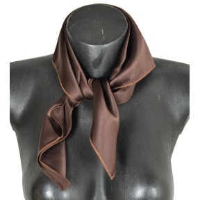 Petit carré en soie marron - qualité sup