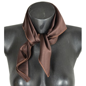 Petit carré en soie marron