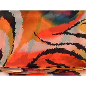 Etole en soie fauve corail