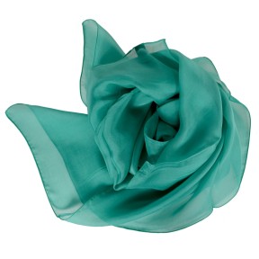 Carré en soie 88cm vert made in France