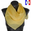 Carré en soie 88cm jaune made in France