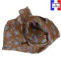 Foulard soie Empreintes marron made in France Foulard soie Empreintes marron made in France