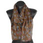 Foulard soie Empreintes marron made in France Foulard soie Empreintes marron made in France